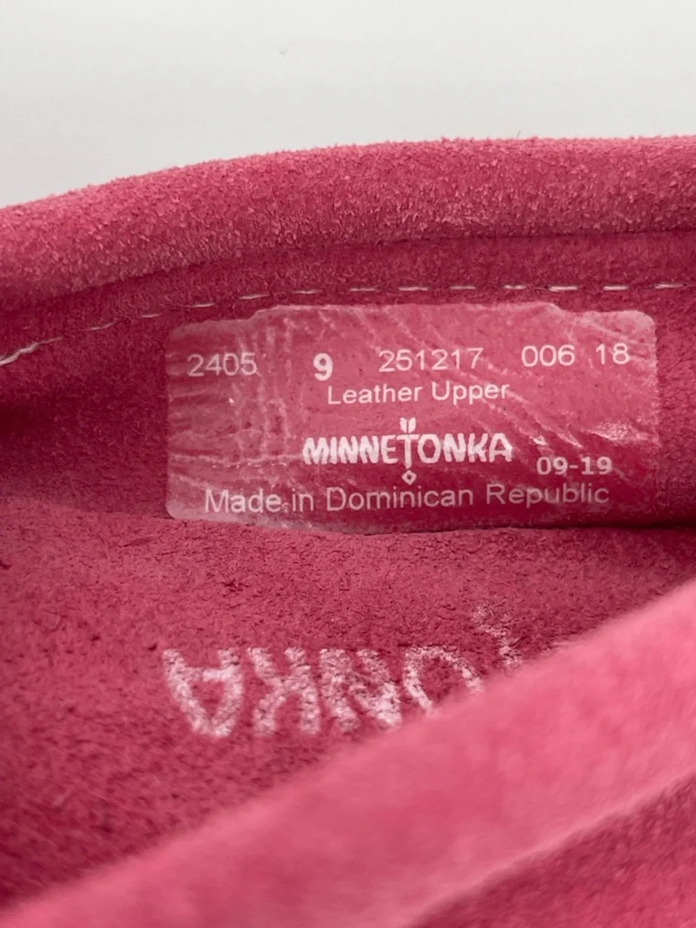 Minnetonka Kids Raspberry Pink Suede Fringe Moccasins